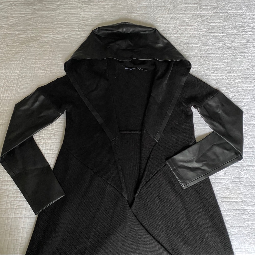 Leather and fabric jacket.